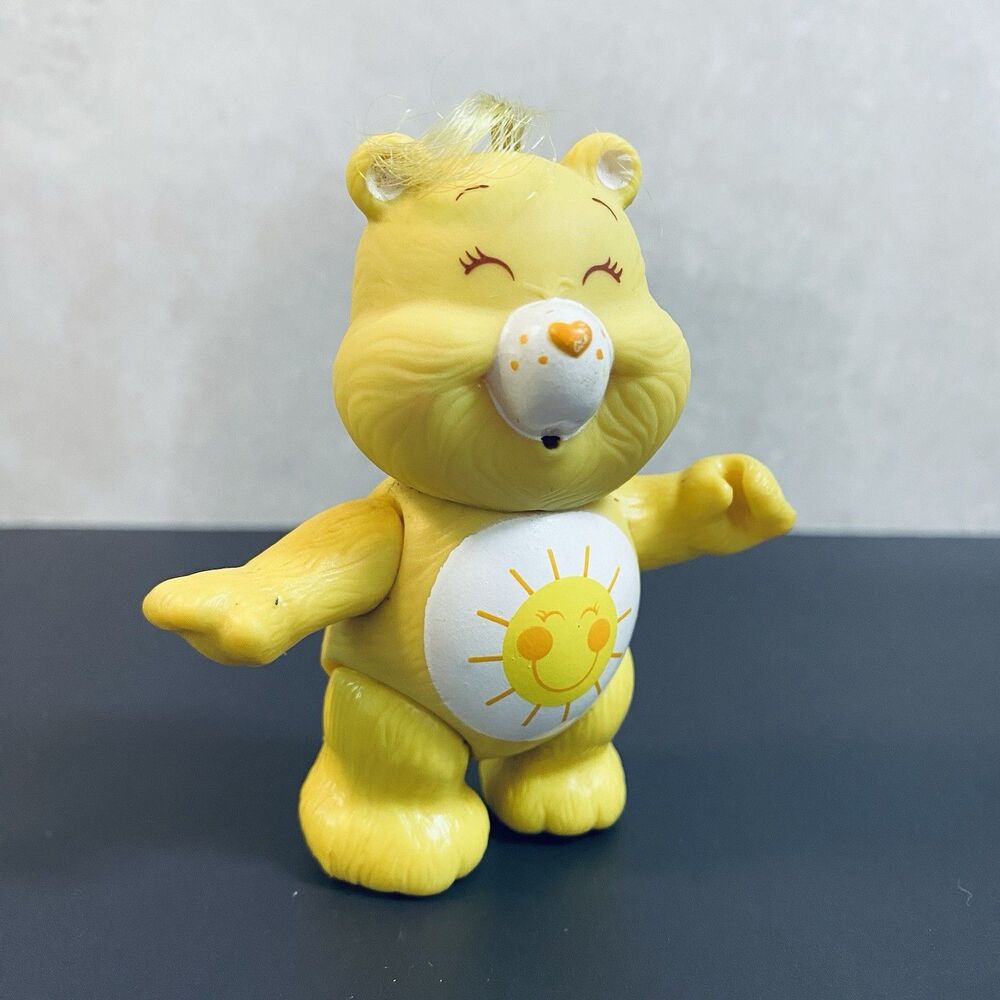 Vintage 1983 Care Bears Funshine Yellow 3" PVC Poseable Figure